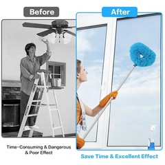 Ceiling Fan Cleaner Duster Reusable Microfiber Blade Blue