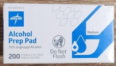 Medline-Alcohol 200 Prep Pads-Sterile 2-Ply Medium-MDS090735G (1 pack)