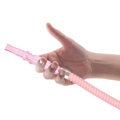 2 Pack Hookah Hose Washable 39” Shisha Acrylic Handle Leather Pink