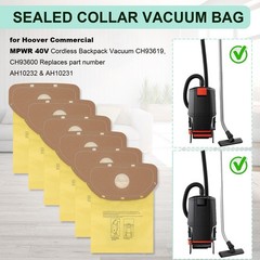 AH10232 Vacuum Bags for Hoover Commercial MPWR 40V Cordless Backpack 12 Pack