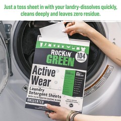 Rockin’ Green Active Wear Travel Laundry Detergent 104 Loads, Unscented