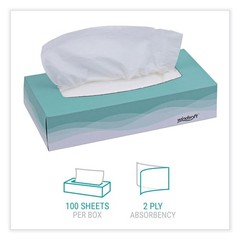 Windsoft 2360 100/Box, 30/Carton, 2-Ply Flat Pop-Up Box, Facial Tissue White New