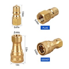 1/4″ Brass Quick Disconnect Coupler Valve for Carpet Cleaning Wand Truckmount…