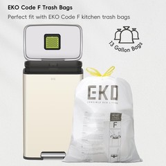 EKO Madison Vanilla Stainless Steel 50 Liter/13.2 Gallon Step Trash Can with …