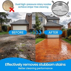 24″ Pressure Washer Surface Cleaner With Dual Handle 4000 PSI 3/8″ Quick Connect