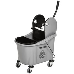9.5 Gallon/36L Mop Bucket Wringer Cart w/ Down Press Wringer, Wheels, Mop Holder