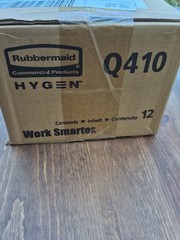 Box of 12 Rubbermaid HYGEN 18″ Microfiber Damp Mop Pads, Blue, NEW