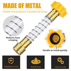 Garden Hose Protector, Flexible Extension Adapter Solid White, Yellow