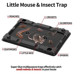 LULUCATCH Mouse & Insect Traps 12 Pack, Heavier Sticky 12 Black