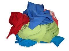 Colored / Knit T-Shirt Rags – 5 LB. Box Cleaning wiping Low Lint Recycled