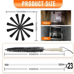 30Feet Chimney Sweep Kit – 6 in Brush Head, Dryer Vent Cleaner, 30FT, Regular