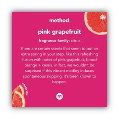 Method 00039CT 12 oz Gel Hand Wash – Pink Grapefruit Scent (6/Carton) New