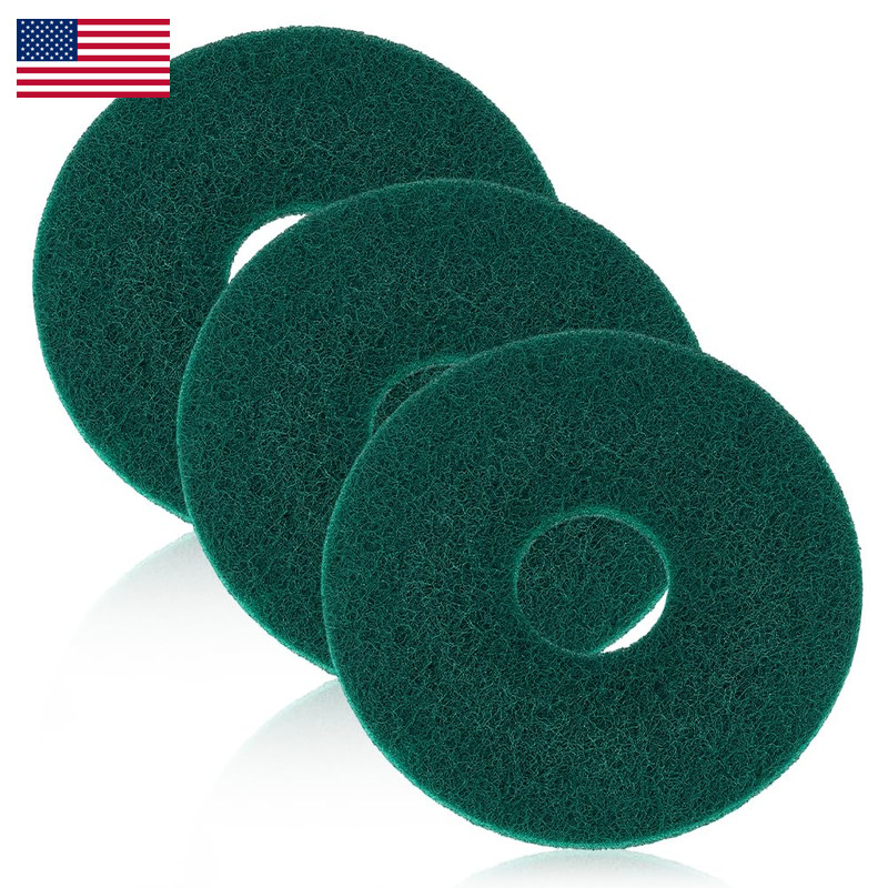 Mayjoydiy 3Pcs Green Round Scrub Pads For Floor Buffer Machine Floor Round