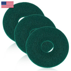 Mayjoydiy 3Pcs Green Round Scrub Pads For Floor Buffer Machine Floor Round