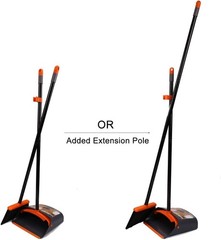 TreeLen Broom Dustpan Set 52 Inch Long Handle Upright for Home Office