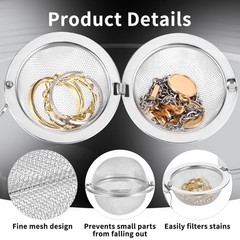 3 Pack Ultrasonic Cleaner Basket, Small Parts Jewelry Cleaning Basket…
