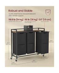VASAGLE Laundry Sorter, 43.5 Gal. (165 L) Laundry Hamper Basket… FAST USA SHIP