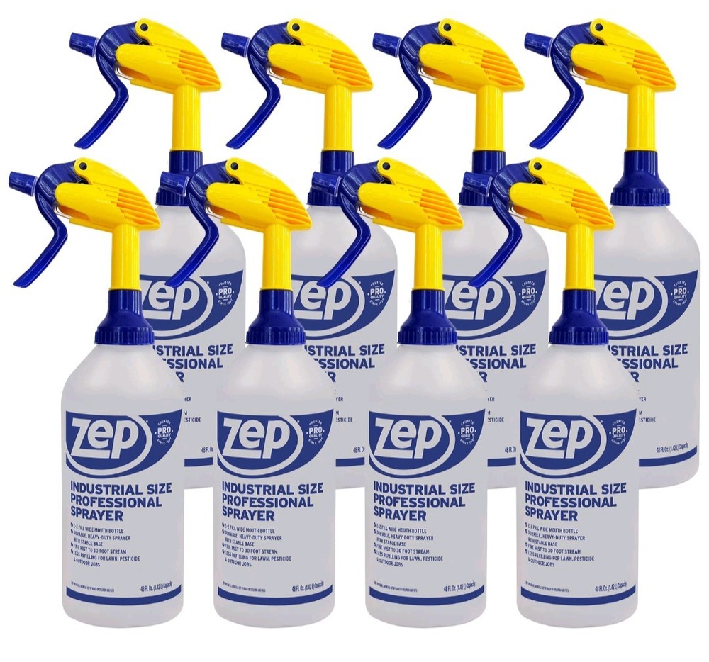 Zep Industrial Sprayer Bottle – 48 oz (Case of 8) C32810 – Up to 30 Foot Spray,