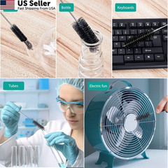 CiaraQ Bottle Cleaning Brushes, 8 Inch Nylon Tube 8.0 (10pcs), Black