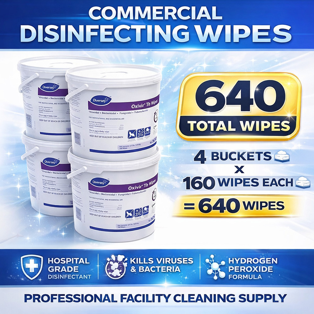 Diversey Oxivir TB Disinfecting Wipes 640 Wipes 4/Case Hydrogen Peroxide 5627427