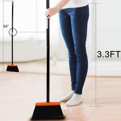TreeLen Broom and Dustpan Set 52″ Long Handle Upright Stand Up Home Kitchen