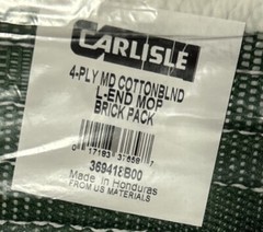 12-Pack, CARLISLE 369418B00 4-Ply MD Cotton Blend Looped End Mop Food Service