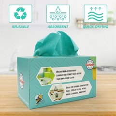 kickleen Microfiber Cleaning Cloth, Lint-Free Shop Towels Small, Blue