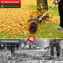 52cc Gas Power Handheld Sweeper Broom W/ Blower Driveway Turf Grass Snow Clean