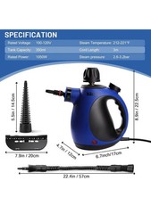 Klona EM-307 Handheld Steam Cleaner 212-221F 1050W 350ml w/ Accessories