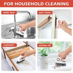 2 Pcs Groove Cleaning Brushes 2 in 1 Window Track Tools Gray Orange