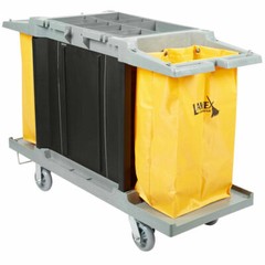 Housekeeping 3 Shelf Cleaning Mop Linen Utilty Cart Hotel Janitor Commercial