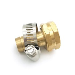 wowoda 2Pcs Female Brass Garden Hose Thread Water 5/8 Inch, Gold