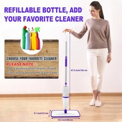Spray Mops for Hardwood Floor Cleaning: Purple Mop with pads,