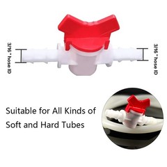 ANPTGHT 3/16“ Hose Barbed Ball Valve Drip Irrigation 3/16 Inch, 2pcs