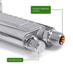 Senray Pressure Feed Air Spray Paint Gun, Pot 1.5mm, Silver