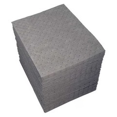 Brady-Sorbent Pad, 31 gal, 15 in x 19 in, Universal, Gray, 200 PK|15582