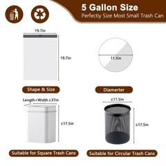 5 Gallon Trash Bags Drawstring 360 Count 1.2 Mil Thick Garbage Bags By Wowsolid