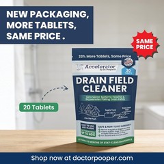 Accelerator by Dr. Pooper Drain Field 5″x5″x5″ box”, White with Blue Specks