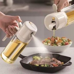 Palimeras Oil sprayer & Dispenser Bottle – 2 in 1 18.6 Ounces, Clear/Grey