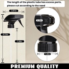 Visberius 4 Pack Trigger Sprayers Replacement Spray Nozzles with Mist black