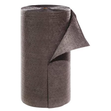 Pig Mat411 Sorbent Roll, 42 Gal, 30 In X 200 Ft, Universal, Gray, Polypropylene