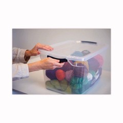 Rubbermaid RMCC300014 30 qt Clever Store Basic Latch-Lid Container – Clear New