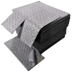 Spilfyter Ds-72 Sorbent Pad, 24 Gal, 16 In X 18 In, Universal, Gray, 100 Pk