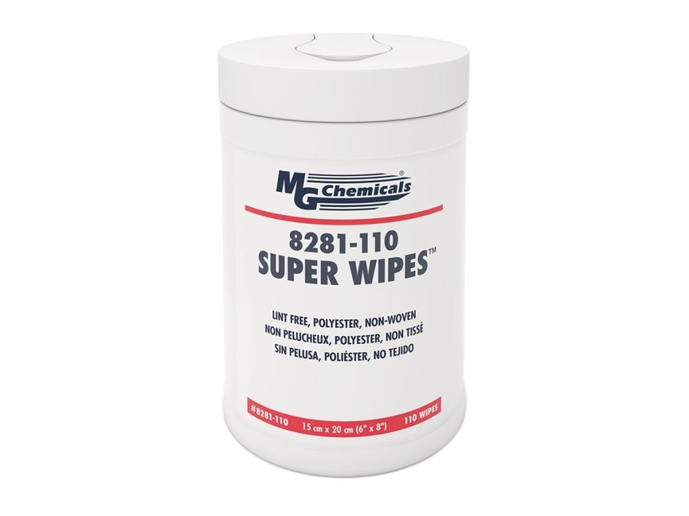 MG Chemicals 8281-110 – Lint Free Wipes, Non-Woven Polyester, Tear Resistant, 6′