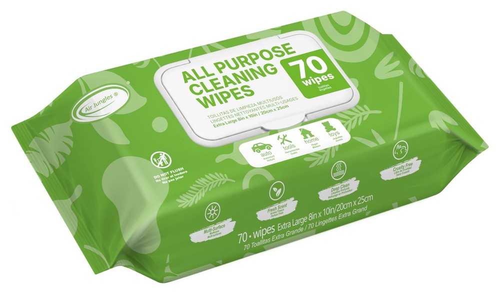 Air Jungles All Purpose Cleaning Wipes 70 70 Count (Pack of 1),