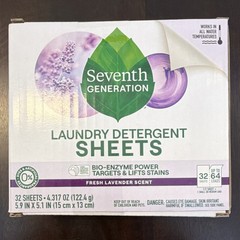 Seventh Generation Laundry Detergent Sheets Fresh Lavender 32 ct Model 45302-4