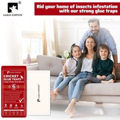 LULUCATCH Cricket Insect Glue Traps – 6 Pack Bug Cockroach 6 Pack, White