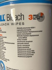 Medline Micro-Kill Bleach Germicidal Virucidal Bactericidal Fungicidal 7×8” Wipe