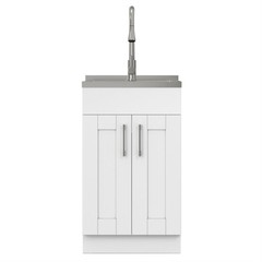 Modern Wide Shaker 20-inch Utility Sink & Cabinet in Pure White