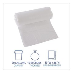 GEN 303613 30-gal. 10 mics Can Liners – Natural (25 Bags/RL, 20 RL/CT) New
